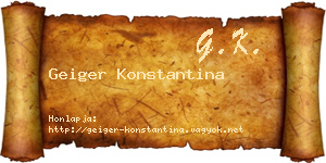 Geiger Konstantina névjegykártya